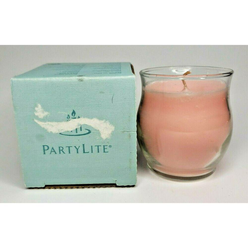 PartyLite‎ Mini Barrel Glass Jar Candle Bestburn 3.7oz Wild Rose P6D/G33245